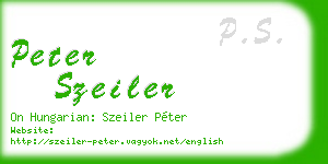 peter szeiler business card