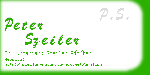 peter szeiler business card